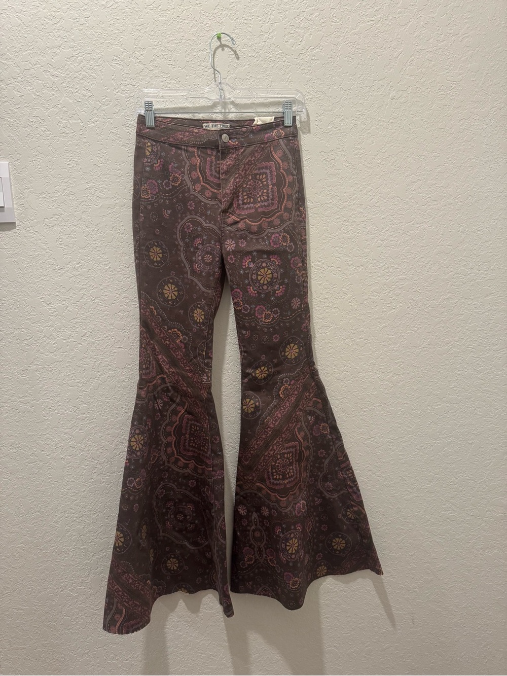 We The Free Brown Paisley Flare Pants